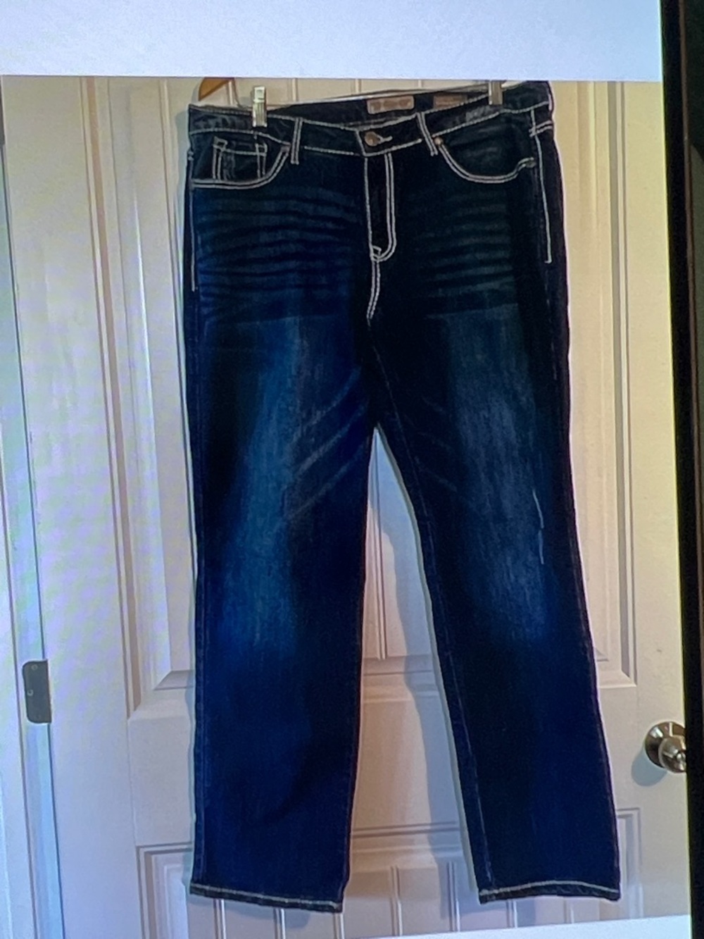 Vintage America Straight Thick Stitched embroidered  Pockets